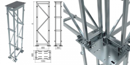 Колонна эстакады МБФ-К1-4000 Размеры (ДxШxВ) 800x350x3990